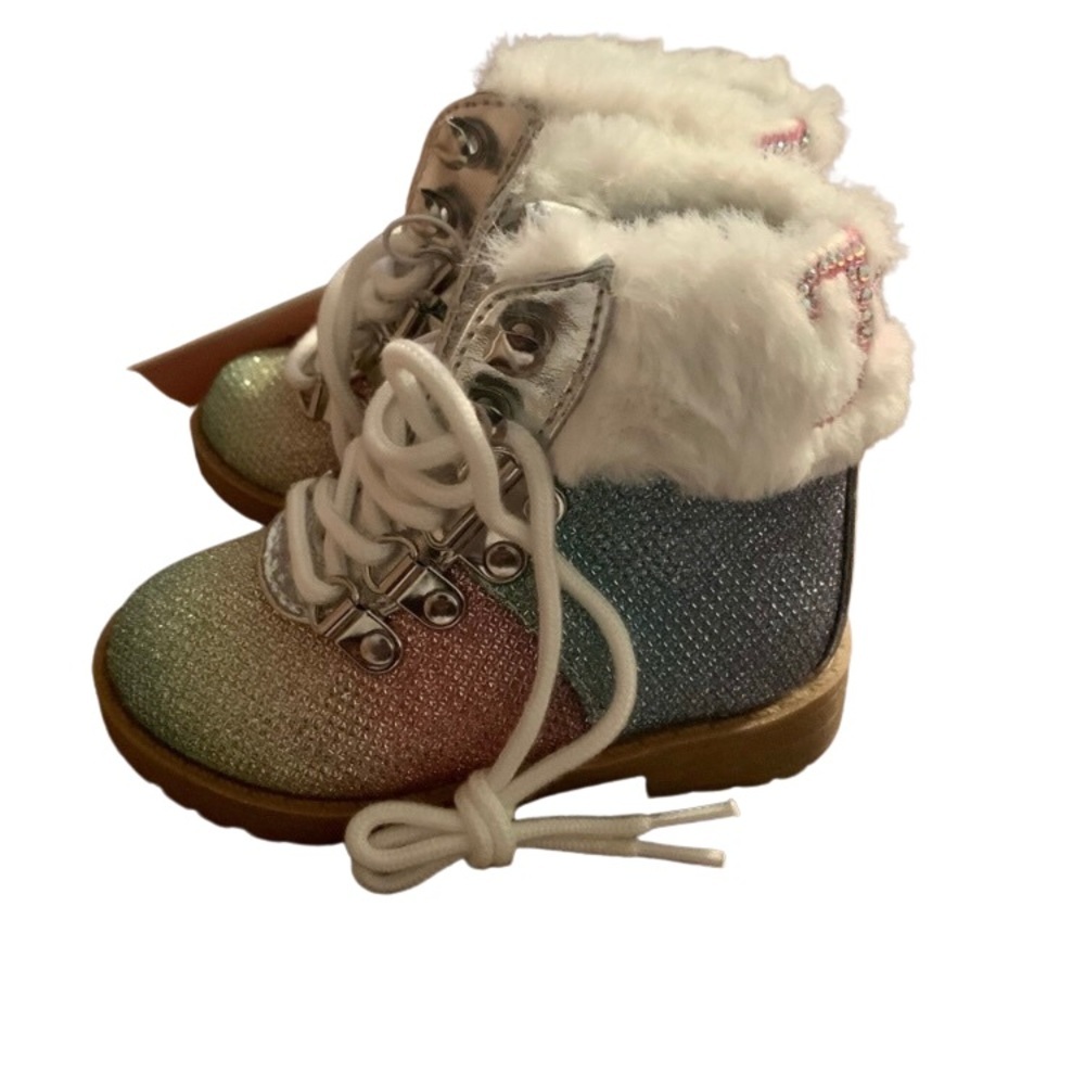 NWT , girls juicy couture‎ multi colored Sierra vista cozy combat boots size 5 m - Picture 2 of 8